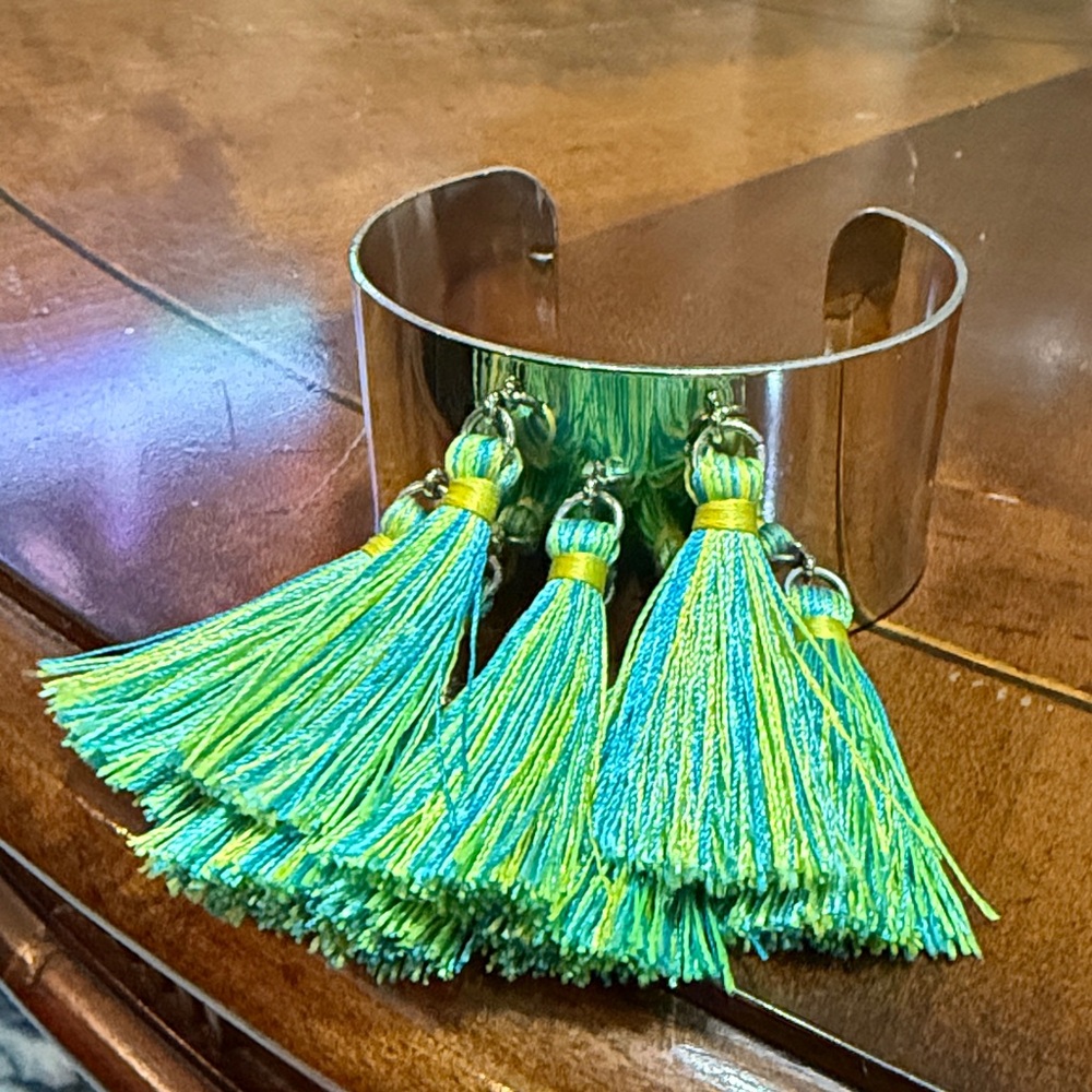 Adia Kibur Silver-Tone Multi Tassel On Cuff Exclusively for Anthropologie!!🔥🔥🔥